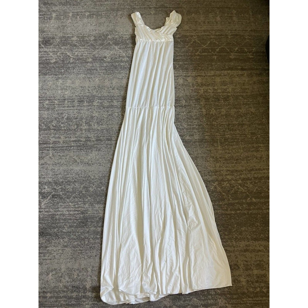 Women’s Chicaboo Maternity Tall Dress White One Size Stretchy Long Q6